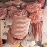 Vaso in ceramica rigato doppio fondo