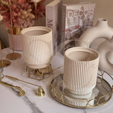 Vaso in ceramica rigato doppio fondo