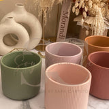 Vaso in ceramica rigato