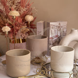 Vaso in ceramica rigato