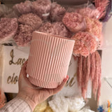 Vaso in ceramica rigato doppio fondo