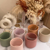 Vaso in ceramica rigato