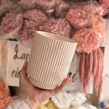 Vaso in ceramica rigato doppio fondo