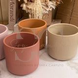 Vaso in ceramica rigato