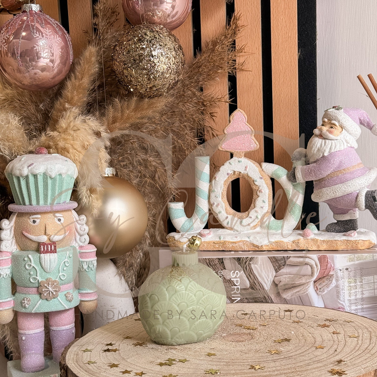 Palline di Natale con decorazione "Foglie di Junco"