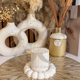 Portagioie - Candela Bicchiere Rigato con Coperchio